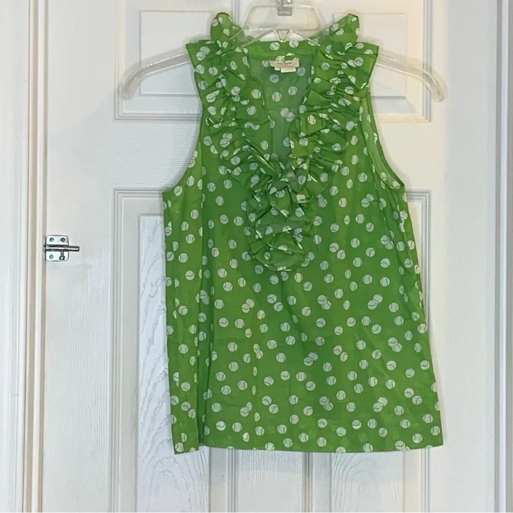 Kate Spade Lucille Tennis Anyone Printed Top Size 2
